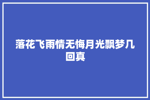 落花飞雨情无悔月光飘梦几回真