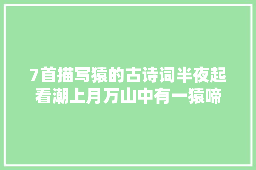 7首描写猿的古诗词半夜起看潮上月万山中有一猿啼