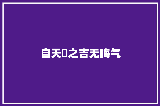 自天祐之吉无晦气