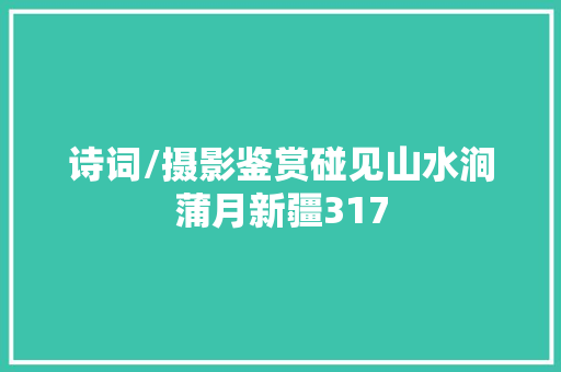诗词/摄影鉴赏碰见山水涧蒲月新疆317