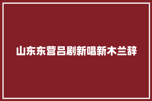 山东东营吕剧新唱新木兰辞