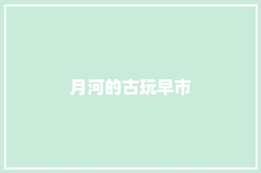 月河的古玩早市