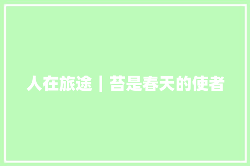 人在旅途｜苔是春天的使者