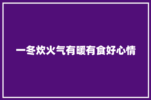 一冬炊火气有暖有食好心情