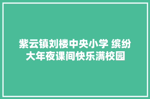 紫云镇刘楼中央小学 缤纷大年夜课间快乐满校园