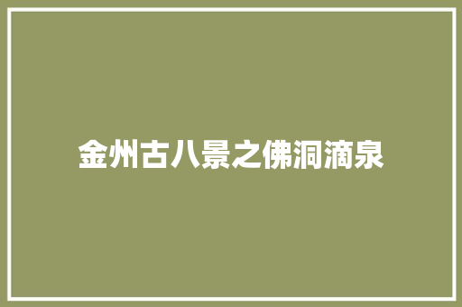 金州古八景之佛洞滴泉