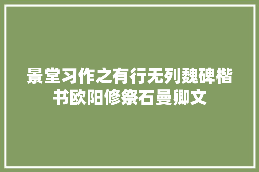 景堂习作之有行无列魏碑楷书欧阳修祭石曼卿文