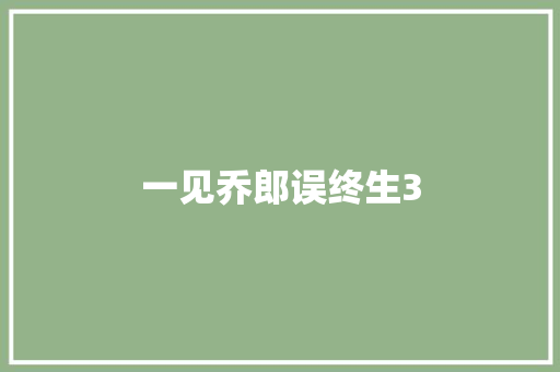 一见乔郎误终生3