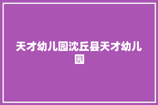 天才幼儿园沈丘县天才幼儿园
