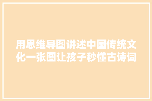 用思维导图讲述中国传统文化一张图让孩子秒懂古诗词文言文