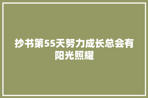 抄书第55天努力成长总会有阳光照耀