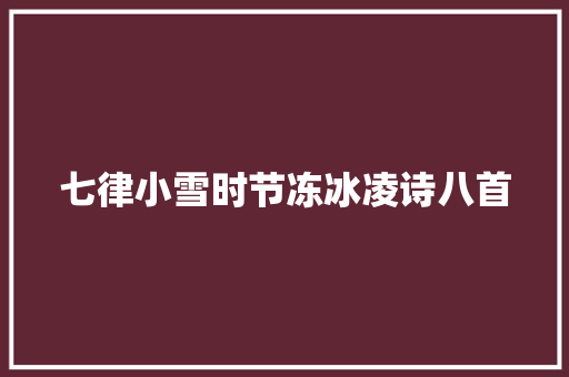 七律小雪时节冻冰凌诗八首