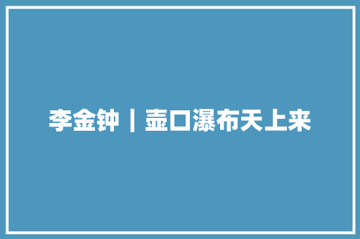 李金钟｜壶口瀑布天上来