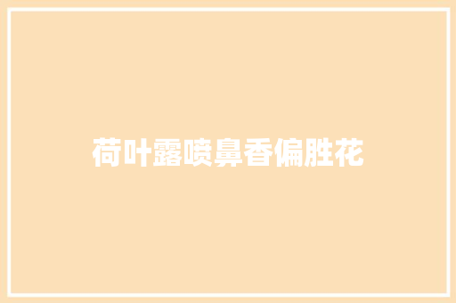 荷叶露喷鼻香偏胜花