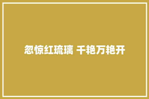 忽惊红琉璃 千艳万艳开
