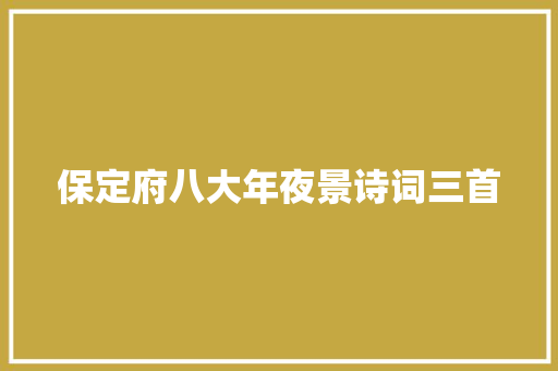 保定府八大年夜景诗词三首