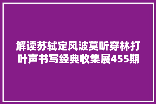 解读苏轼定风波莫听穿林打叶声书写经典收集展455期