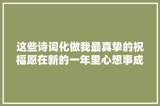 这些诗词化做我最真挚的祝福愿在新的一年里心想事成。