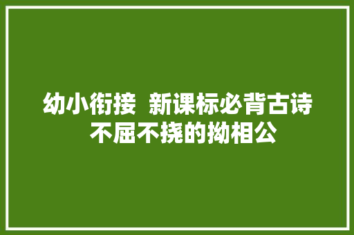 幼小衔接  新课标必背古诗  不屈不挠的拗相公