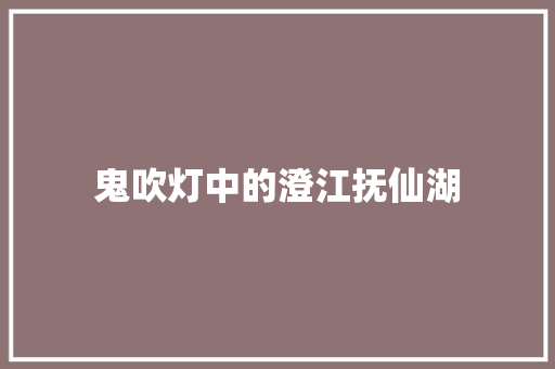 鬼吹灯中的澄江抚仙湖