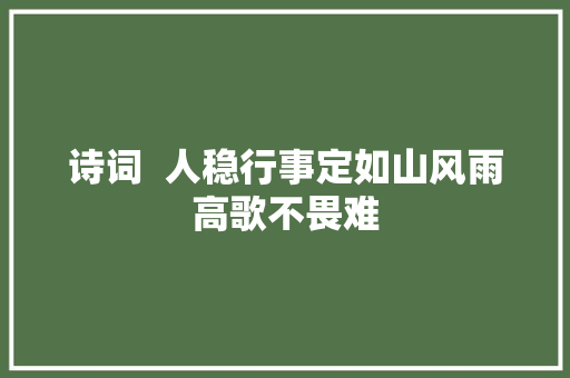 诗词  人稳行事定如山风雨高歌不畏难