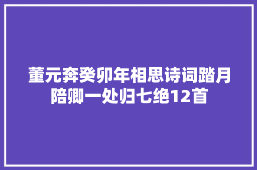 董元奔癸卯年相思诗词踏月陪卿一处归七绝12首