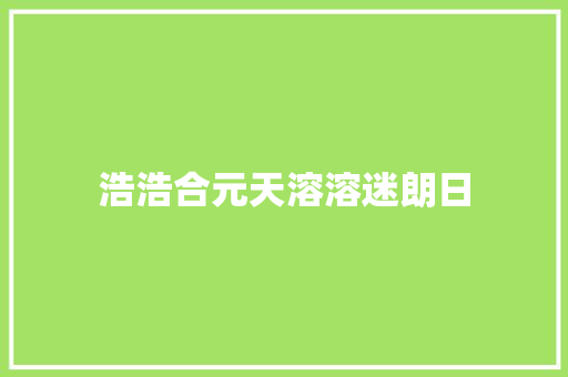 浩浩合元天溶溶迷朗日