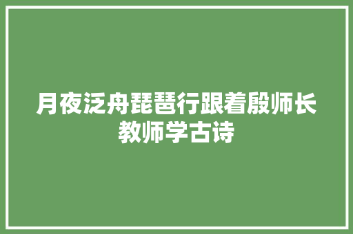 月夜泛舟琵琶行跟着殷师长教师学古诗