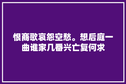 恨商歌哀怨空愁。想后庭一曲谁家几番兴亡复何求
