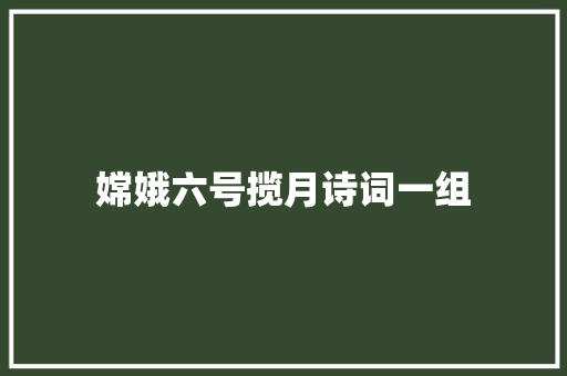 嫦娥六号揽月诗词一组