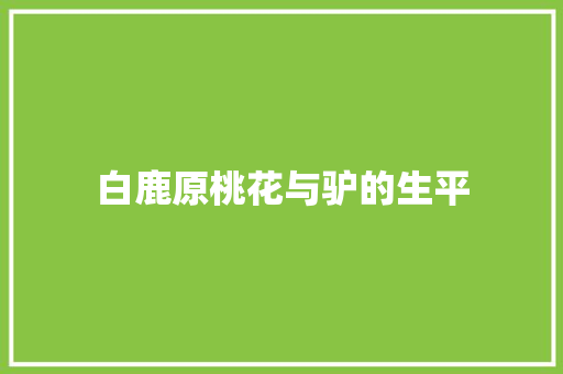 白鹿原桃花与驴的生平
