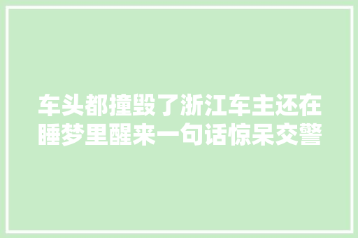 车头都撞毁了浙江车主还在睡梦里醒来一句话惊呆交警