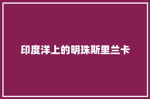 印度洋上的明珠斯里兰卡