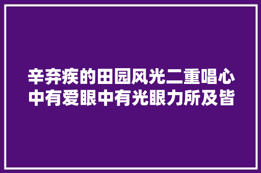 辛弃疾的田园风光二重唱心中有爱眼中有光眼力所及皆是美好