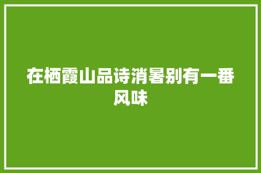 在栖霞山品诗消暑别有一番风味