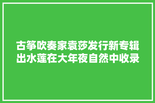 古筝吹奏家袁莎发行新专辑出水莲在大年夜自然中收录古筝音乐