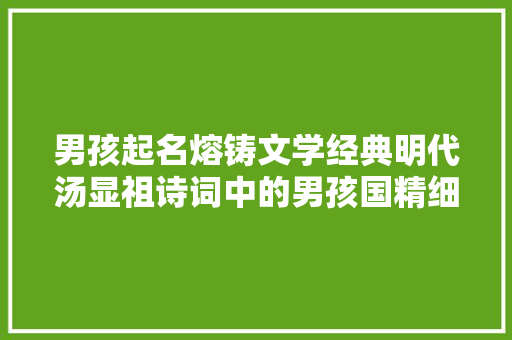 男孩起名熔铸文学经典明代汤显祖诗词中的男孩国精细名
