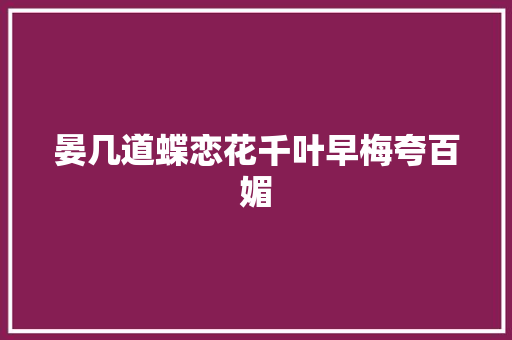 晏几道蝶恋花千叶早梅夸百媚