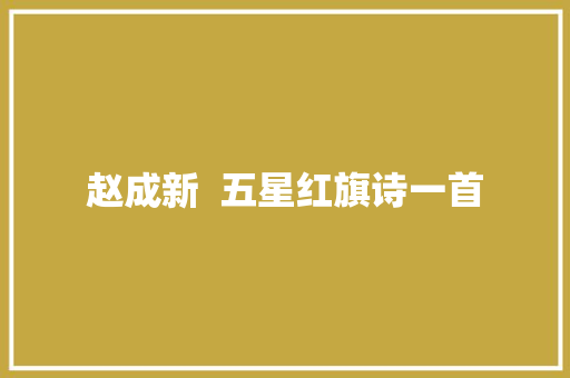 赵成新  五星红旗诗一首