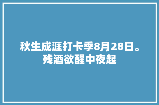 秋生成涯打卡季8月28日。残酒欲醒中夜起