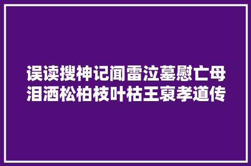 误读搜神记闻雷泣墓慰亡母泪洒松柏枝叶枯王裒孝道传千古