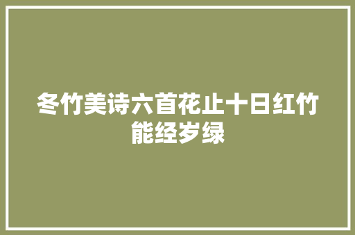 冬竹美诗六首花止十日红竹能经岁绿