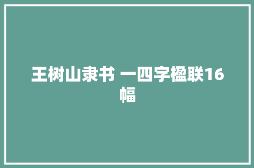 王树山隶书 一四字楹联16幅