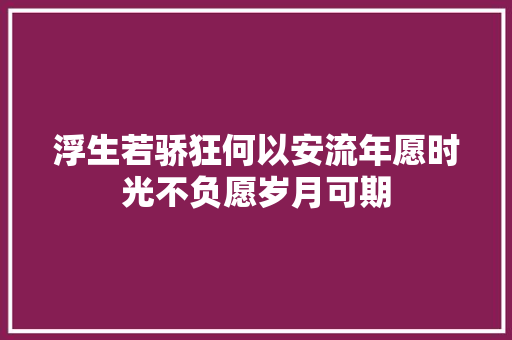 浮生若骄狂何以安流年愿时光不负愿岁月可期