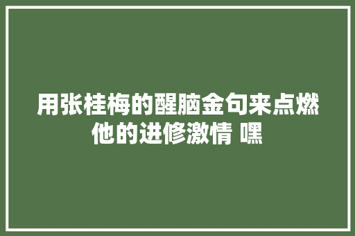 用张桂梅的醒脑金句来点燃他的进修激情 嘿