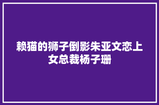赖猫的狮子倒影朱亚文恋上女总裁杨子珊