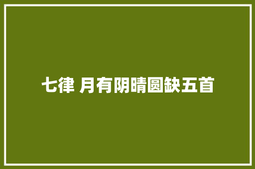 七律 月有阴晴圆缺五首
