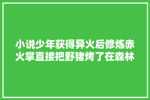 小说少年获得异火后修炼赤火掌直接把野猪烤了在森林野餐