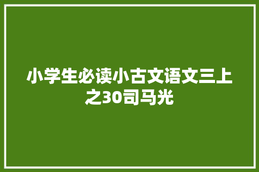 小学生必读小古文语文三上之30司马光
