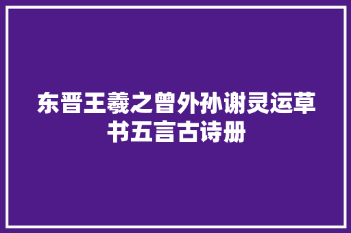 东晋王羲之曾外孙谢灵运草书五言古诗册